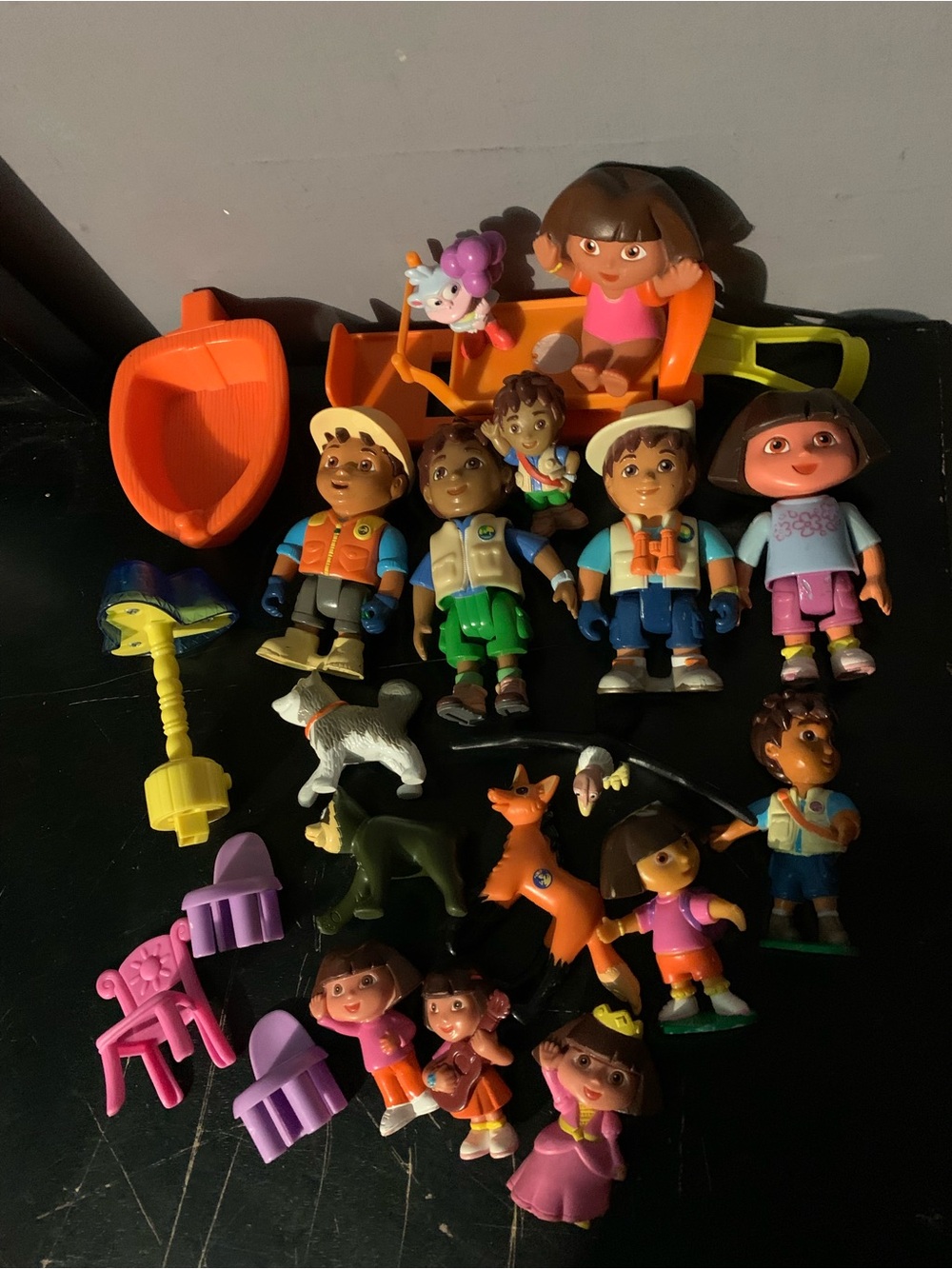 Vintage 2000’s Go Diego Go/ Dora Animal Vehicle Posable Nick Jr Mattel Lot